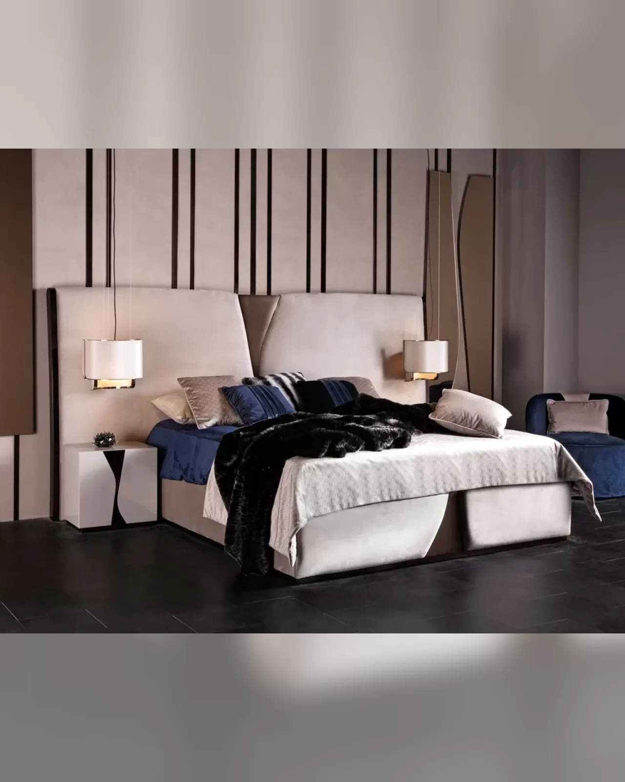 Krypton Bed, Exence upholstered bed by Epoque