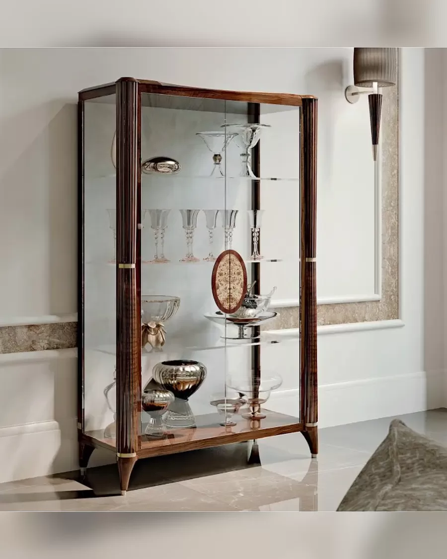 Ellipse Two-Door Glass Cabinet by Francesco Pasi, Ellipse glass display cabinet