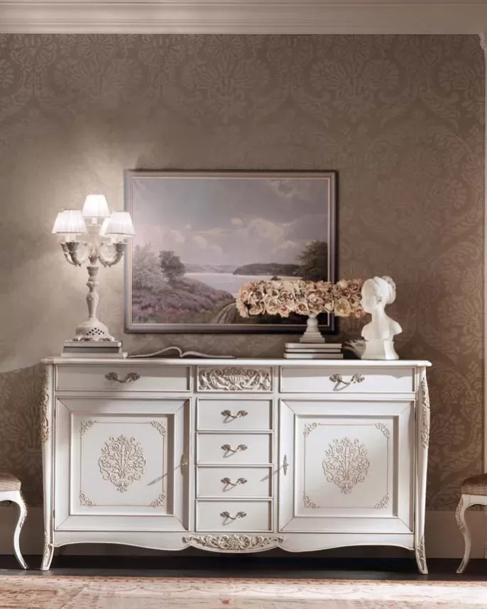 Gran Guardia Large Sideboard, 2 Doors, 7 Drawers by Francesco Pasi, Gran Guardia classic Venetian furniture