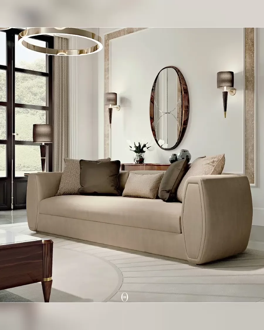 Ellipse Sofa with Rounded Arms by Francesco Pasi, luxury Italian sofa