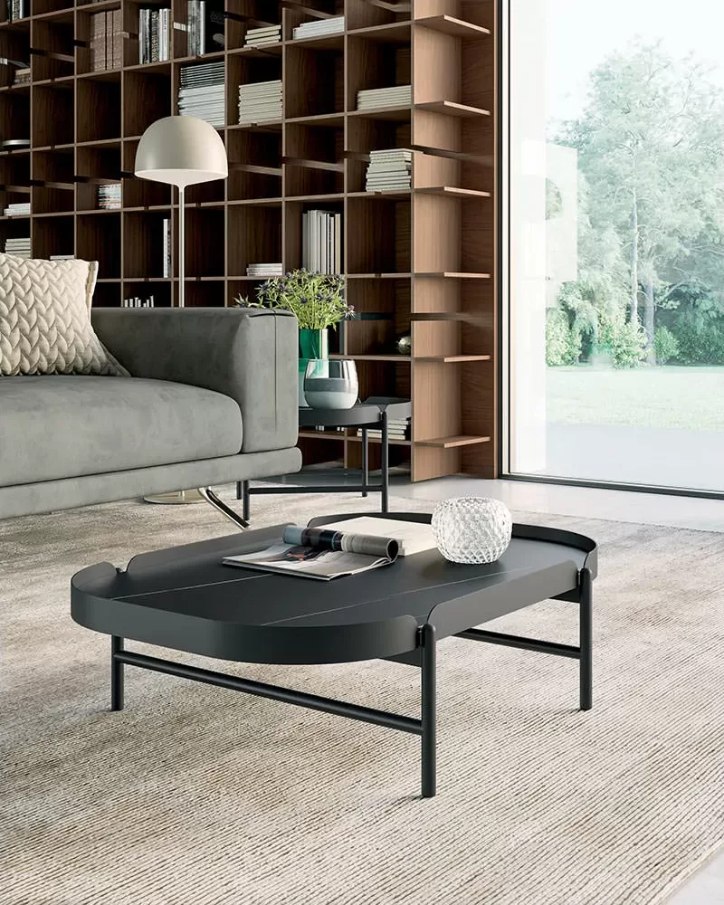 Cosmo Coffee Table by Dall'Agnese, square coffee table with a perimeter tray