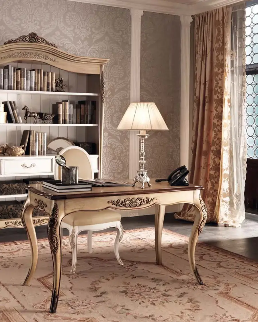 Gran Guardia Desk 2041 by Francesco Pasi, writing desk carved by hand