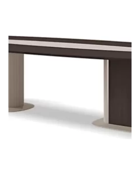 Icon Barrel-Shaped Table, Double Base by Francesco Pasi, piece of a walnut dining room set