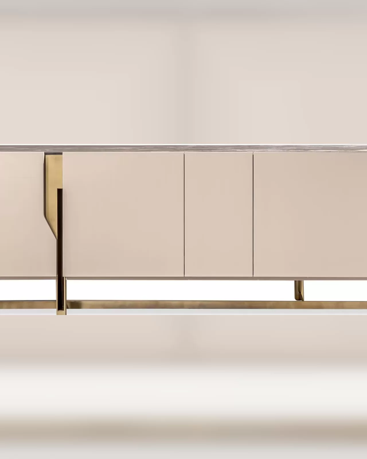 Mirage Sideboard by Cantori, credenza in lacquered wood on a metal base