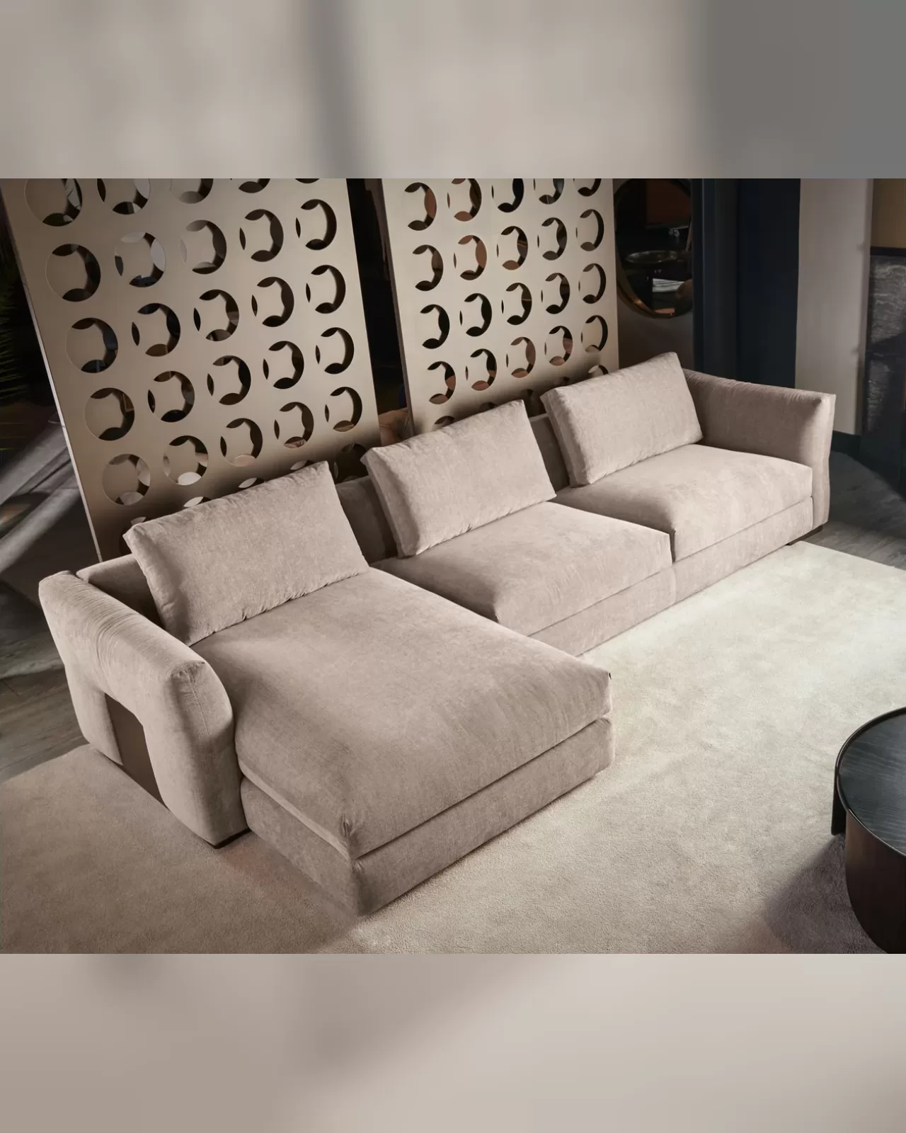 Montecarlo Angular Sofa by Cantori, italian curved sofa