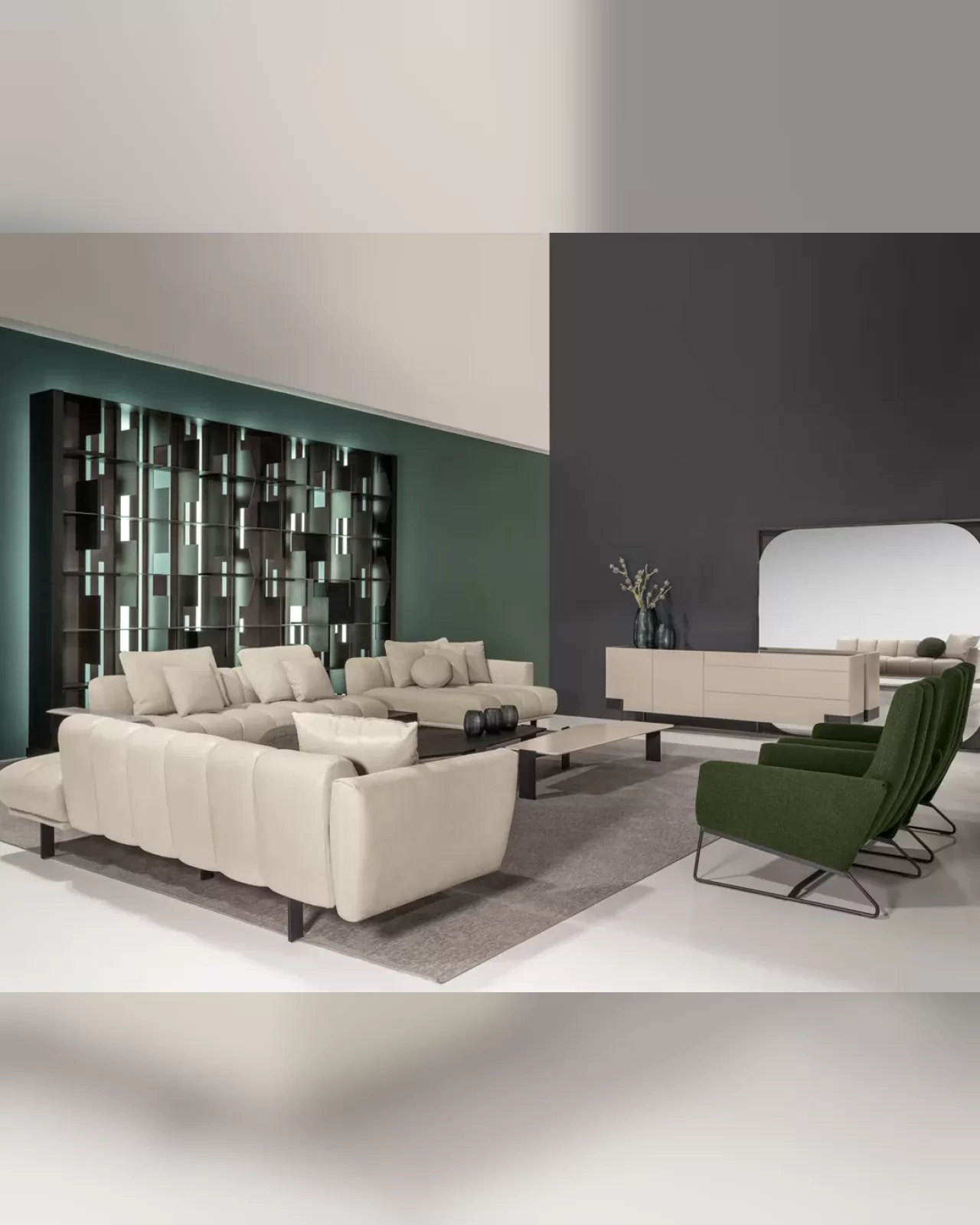 Blockbau Modular Sofa by Cantori, to pair with a velvet sofa set
