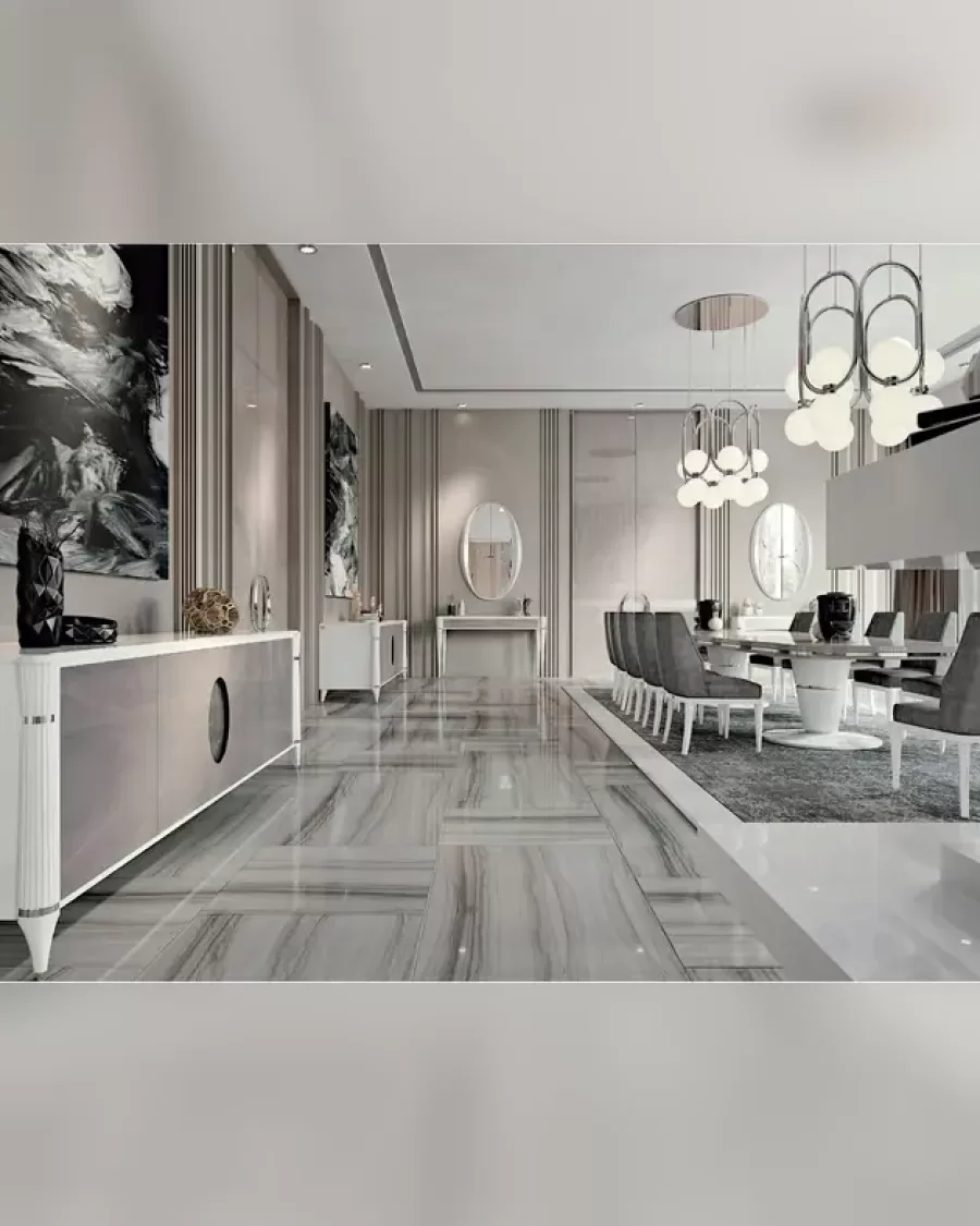 Ellipse Sideboard with Marble Oval by Francesco Pasi, sideboard beside an Italian marble TV unit