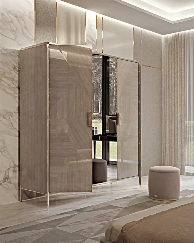 Icon Wardrobe, 3 Hinged Doors, 3 door wardrobe in Canaletto walnut
