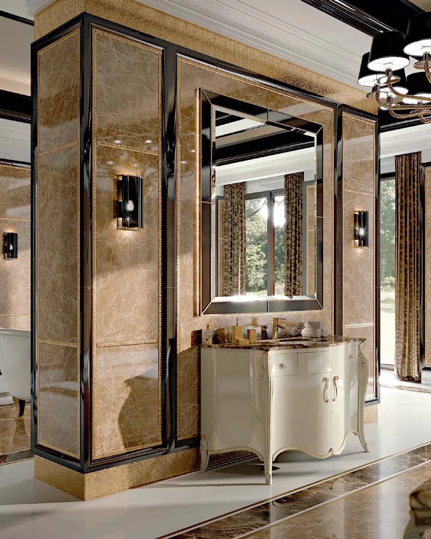 Opera Single Bathroom Chest of Drawers by Francesco Pasi, Italian dresser below a bedroom mirror