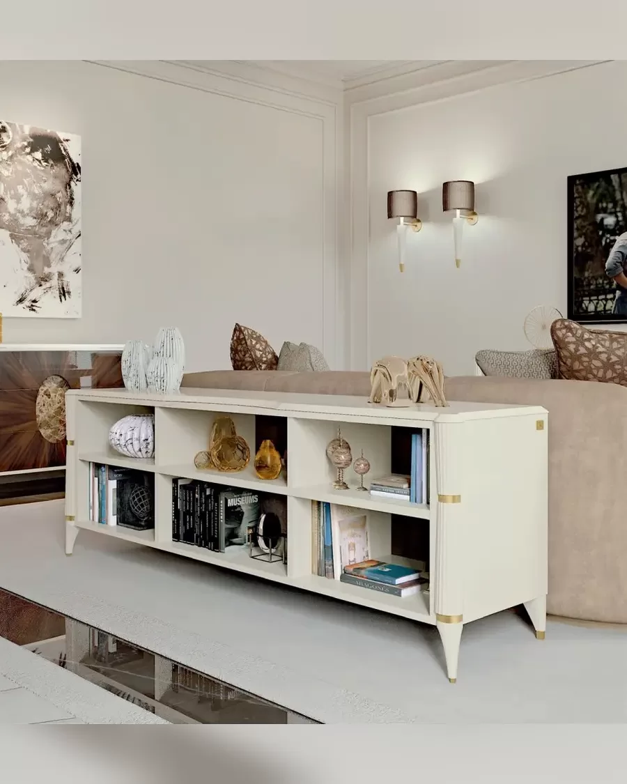 Ellipse Behind-Sofa Etagere, Francesco Pasi modern living room