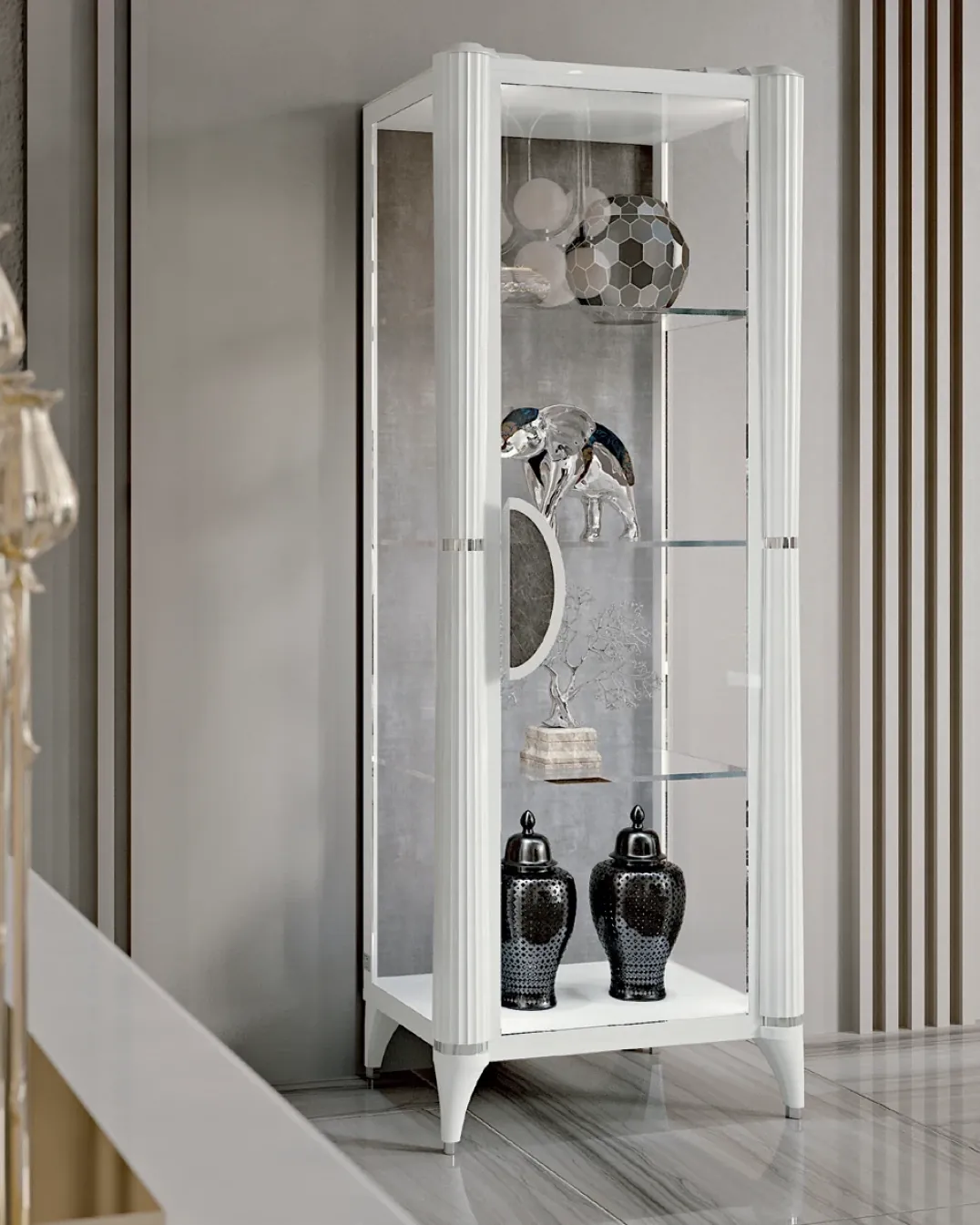 Ellipse One-Door Glass Cabinet, image 3 of 3, Italian furniture by Francesco Pasi