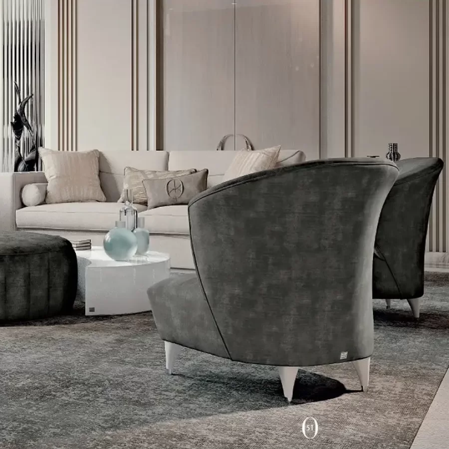 Ellipse Sofa with Straight Arms by Francesco Pasi, wooden living room furniture, 275 to 365 cm wide
