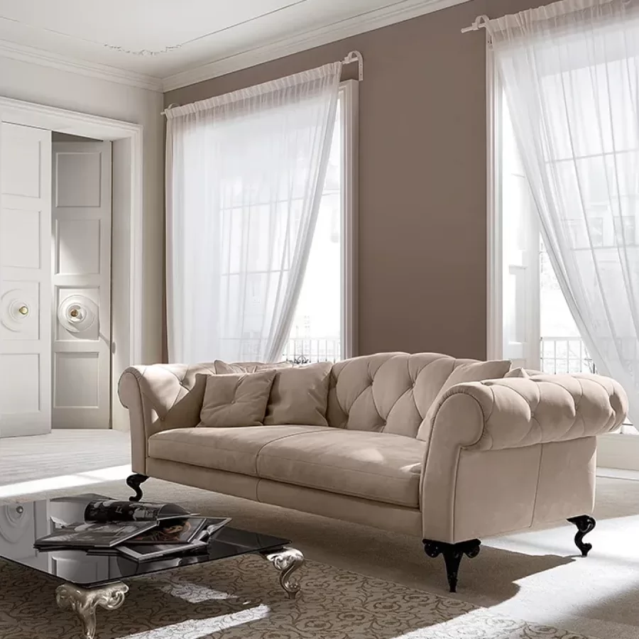 George Sofa by Cantori, made to order in Italy, expensive sofa, 250 cm wide