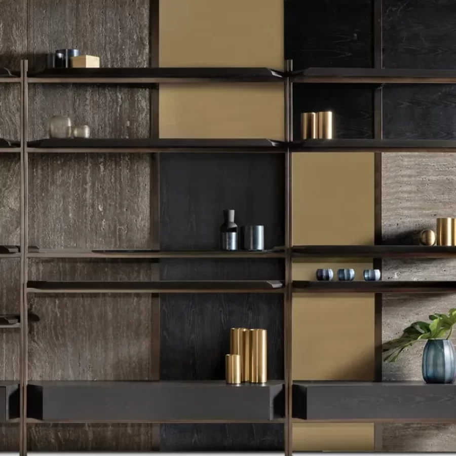 Macao Wall Unit Composition by Cantori, wall unit for living room, 230 to 536 cm wide