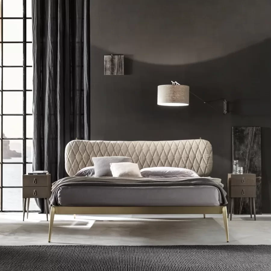 Urbino Quilted Bed by Cantori, luxury bed, for 160 or 180 x 200 cm mattresses