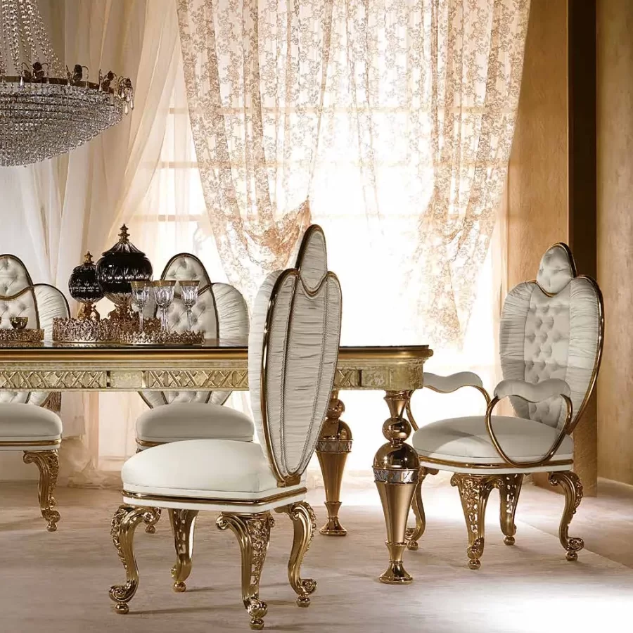 Aida Rectangular Dining Table AD114, Cappelletti Aida collection, classic Italian dining table in a classic dining room setting, photo 1 of 4