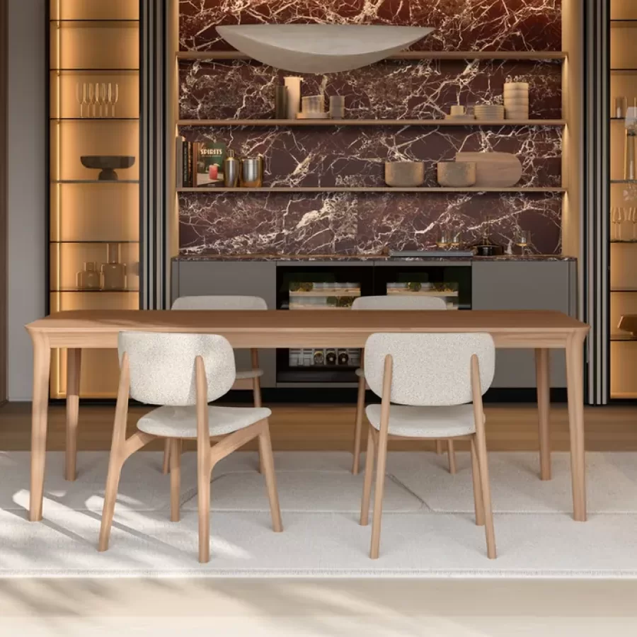 Smooth Dining Table by Dall'Agnese, wood dining table, 160 to 240 cm wide