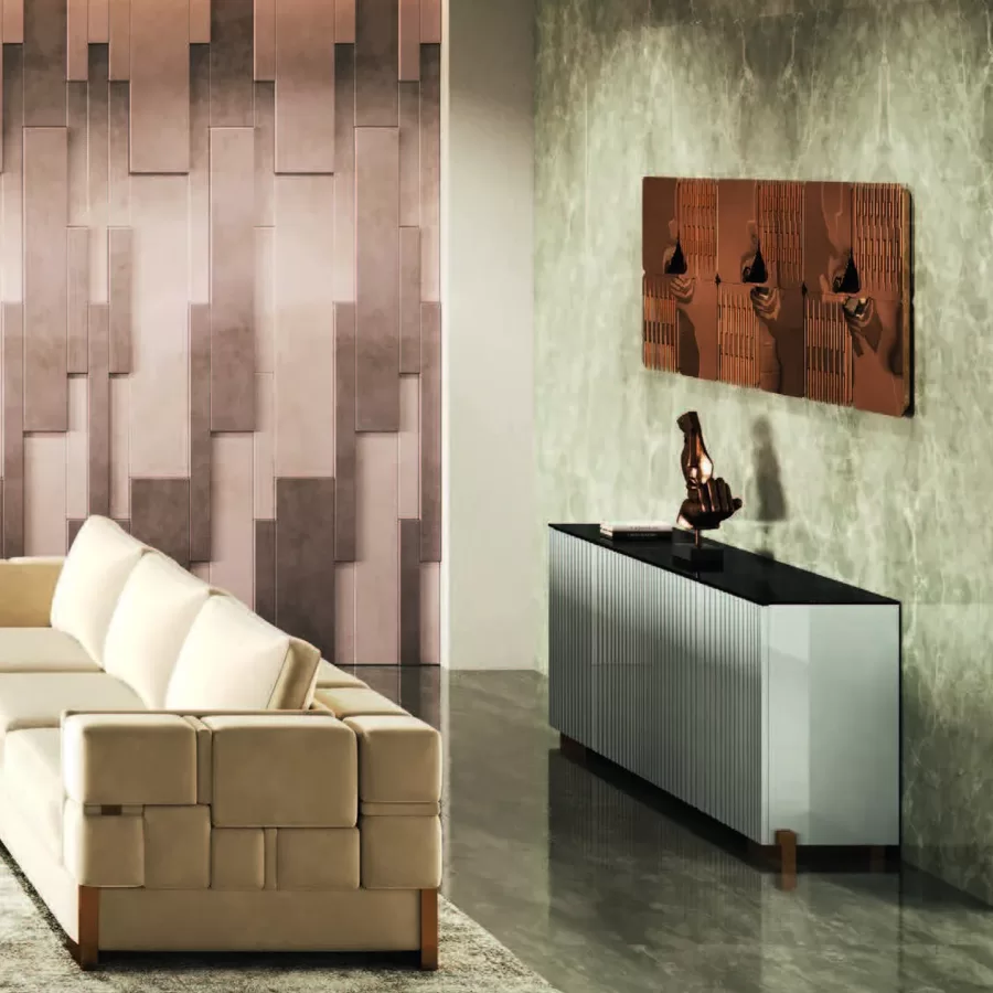 Condrite Sideboard by Epoque, luxury living room furniture, glass top, made to order in Italy