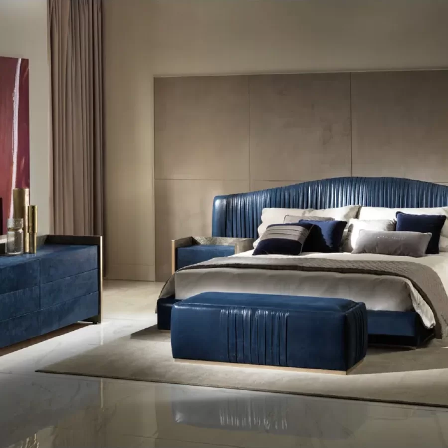 Licena Bed by Epoque, Italian furniture company for the bedroom, with storage
