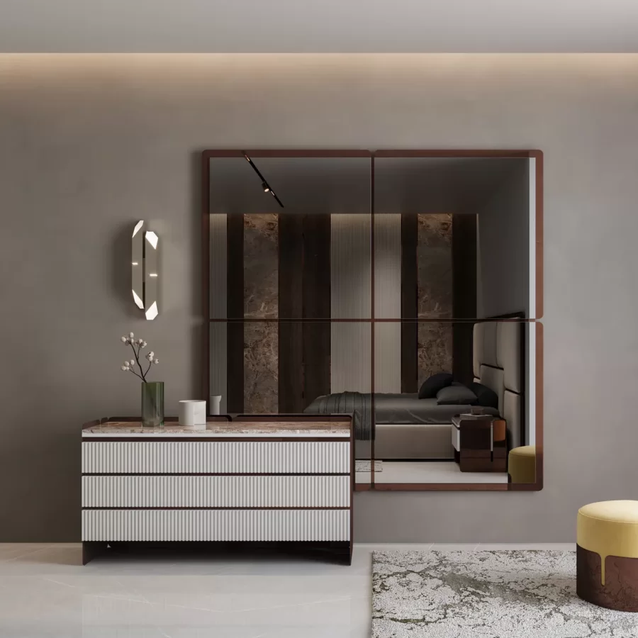 Morganite Dresser by Epoque, Italian furniture company for the bedroom, in gloss lacquer