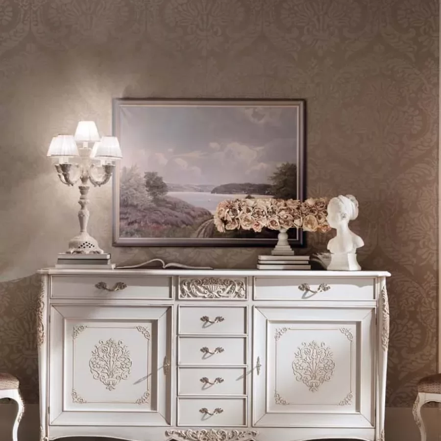 Gran Guardia Large Sideboard, 2 Doors, 7 Drawers by Francesco Pasi, sideboard cabinet, 205 cm wide
