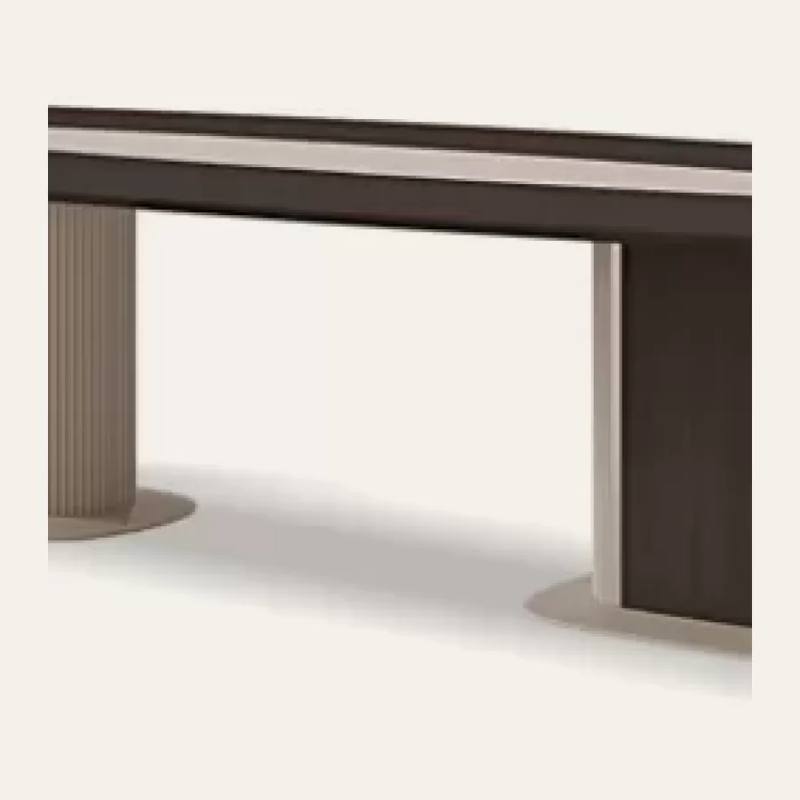 Icon Barrel-Shaped Table, Double Base by Francesco Pasi, long dining table, 400 cm wide