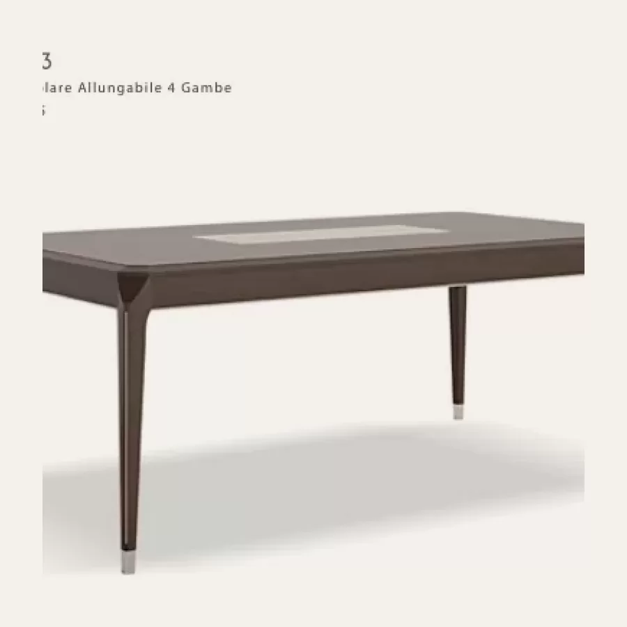 Icon Extendable Rectangular Table by Francesco Pasi, modern dining table, 200 cm wide