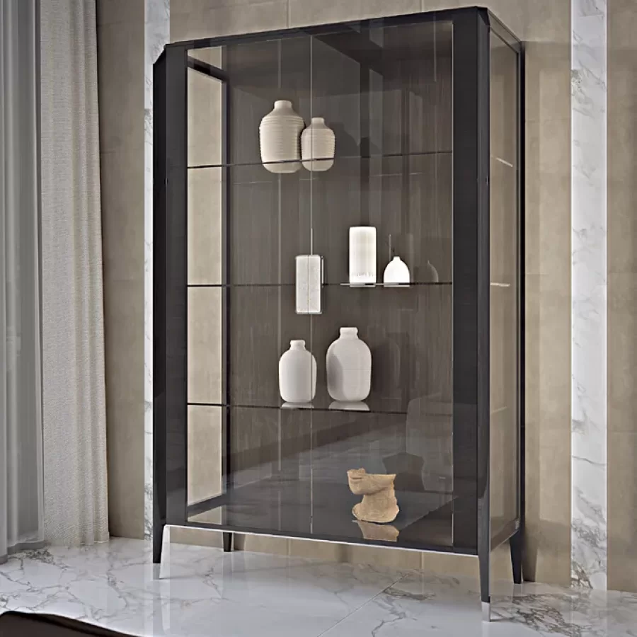 Icon Glass Cabinet, 2 Doors, with LED Lights by Francesco Pasi, china cabinet, 124 cm wide