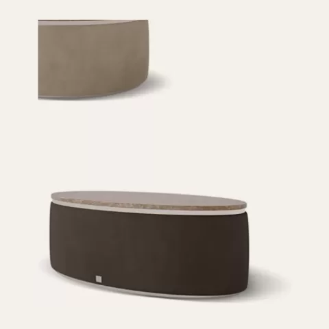 Icon Upholstered Oval Coffee Table