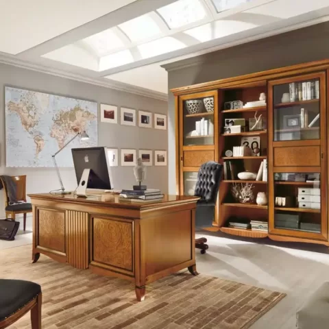 New Deco Bookcase, Sliding Glass Doors
