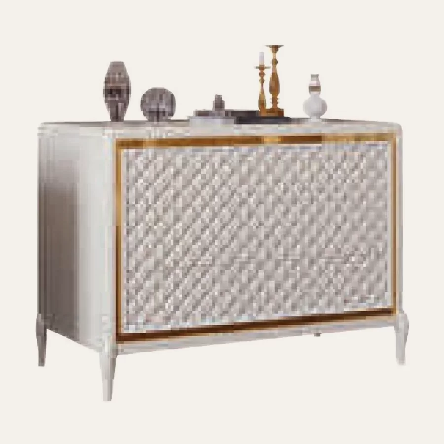 Ocean Chest of Drawers, Hand-quilted rhombus-pattern facade by Francesco Pasi, for high quality bedroom sets
