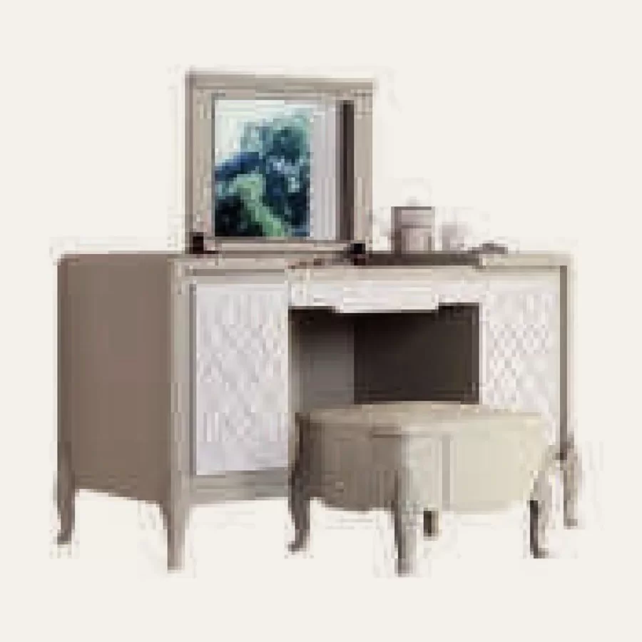 Ocean Vanity Table, Hand-carved touch-decor facade by Francesco Pasi, Italian bedroom furniture