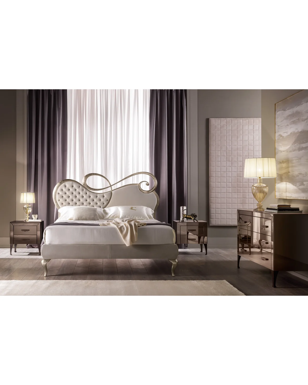 Chopin bed by Cantori, in an interior setting, photo 2 of 3, Nobili Design catalog