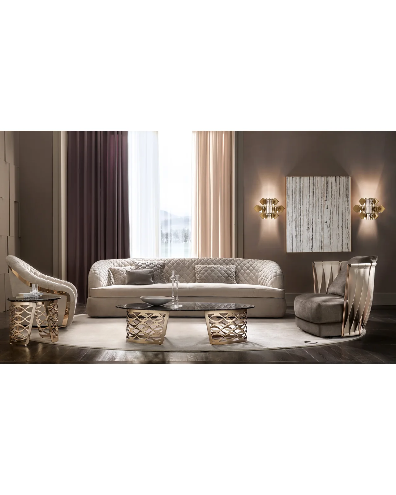 Isidoro oval coffee table by Cantori, in an interior setting, photo 2 of 4
