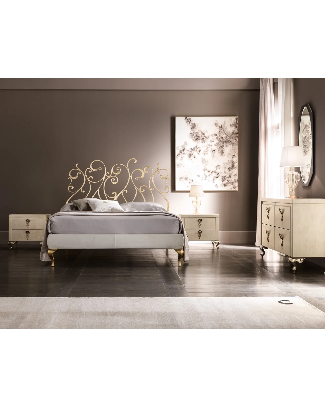 Klimt bed by Cantori, in an interior setting, photo 3 of 3, Nobili Design catalog
