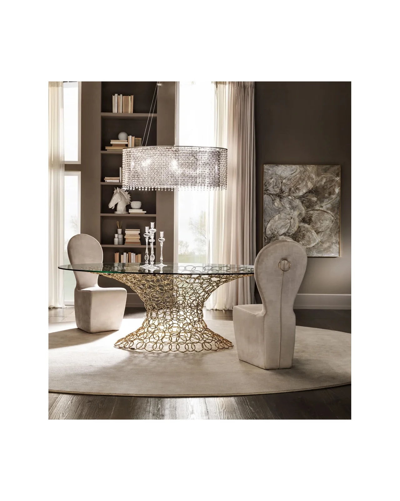 Mondrian Art Form dining table by Cantori, in an interior setting, photo 3 of 10