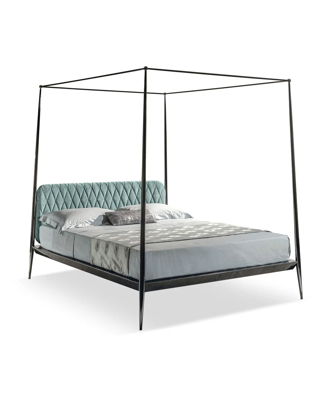 Urbino Upholstered Headboard Canopy bed by Cantori, studio view, photo 1 of 2
