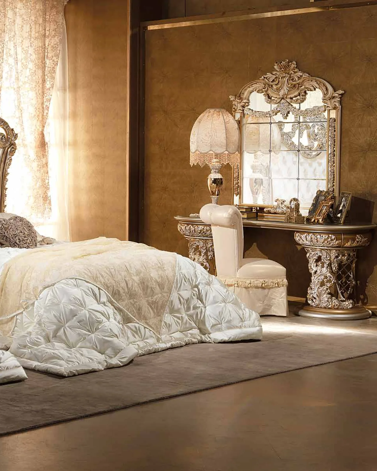 Aida Single Bed AD095, Cappelletti Aida collection, classic Italian bed in a classic bedroom setting, photo 1 of 2