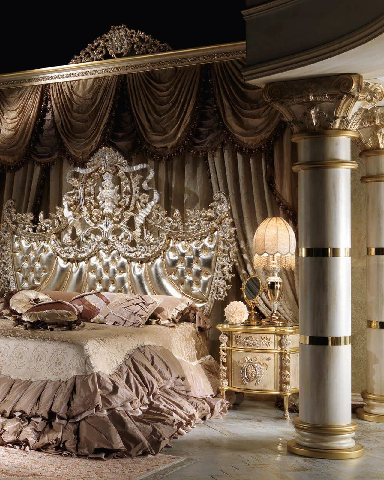 Royal Armchair with Metal Decoration RY005, Cappelletti Royal collection, classic Italian armchair in a classic bedroom setting, photo 2 of 2