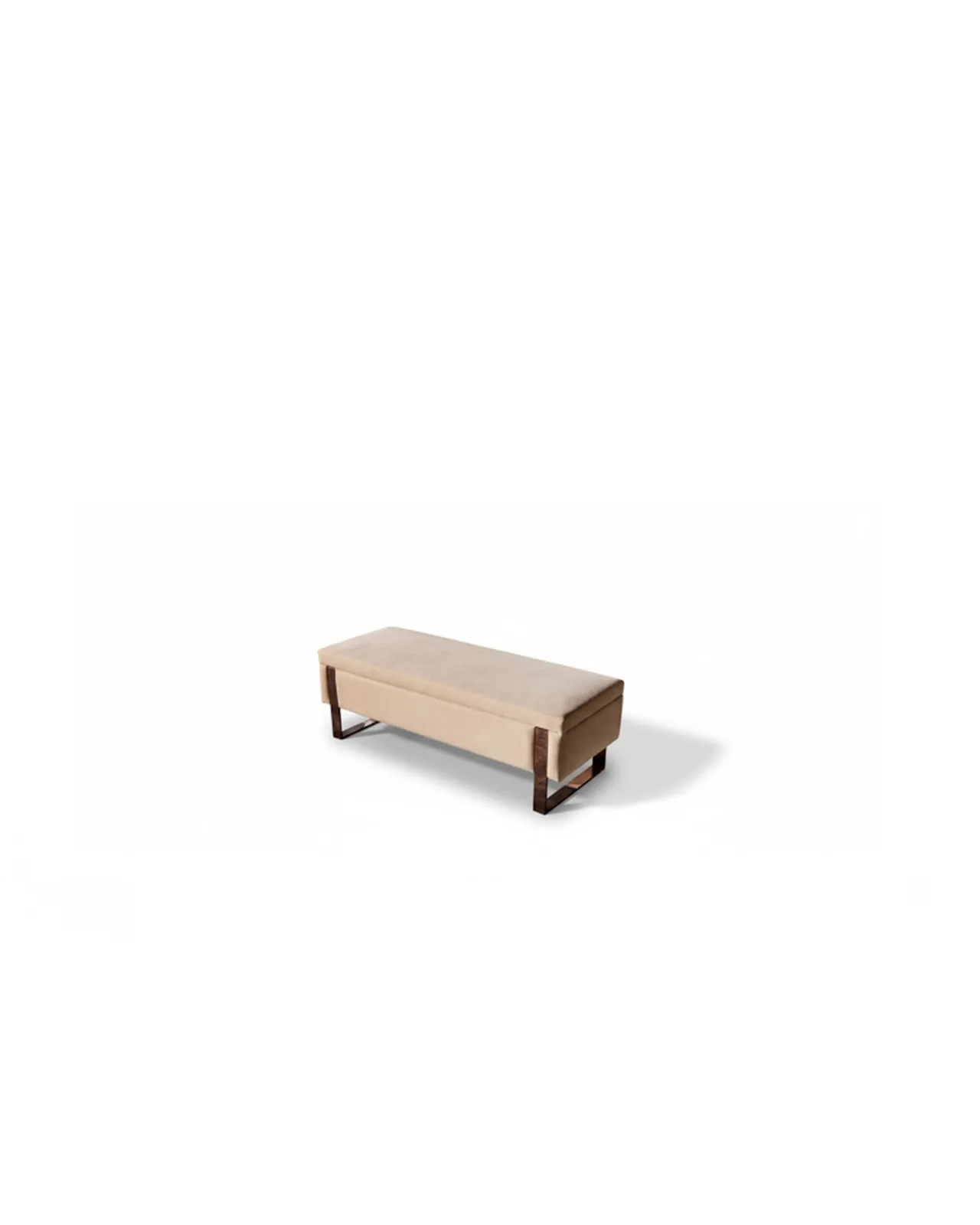 Cromo Bench by Epoque, Exence and Exence Expanse collection, bench in fabric or leather, studio view, photo 1 of 1