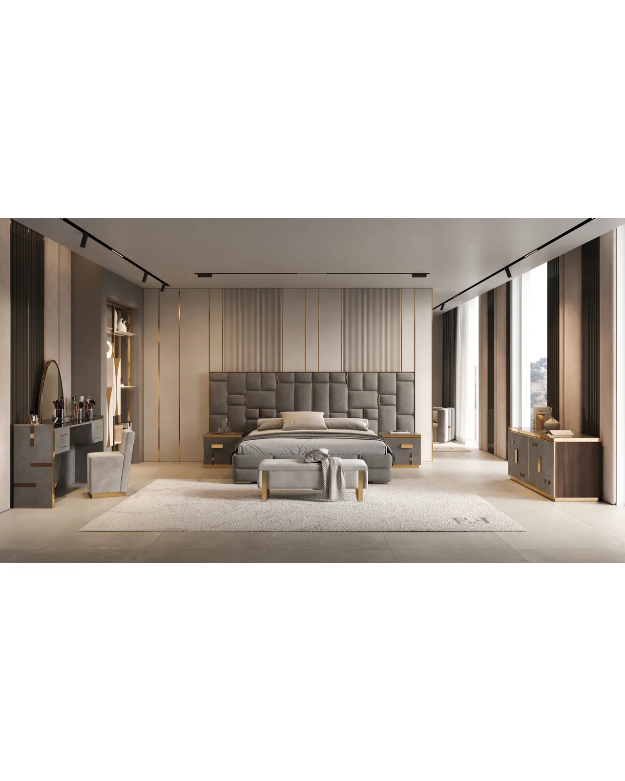 Cromo Plus Dressing Table by Epoque, in a bedroom setting, photo 2 of 2, Nobili Design catalog