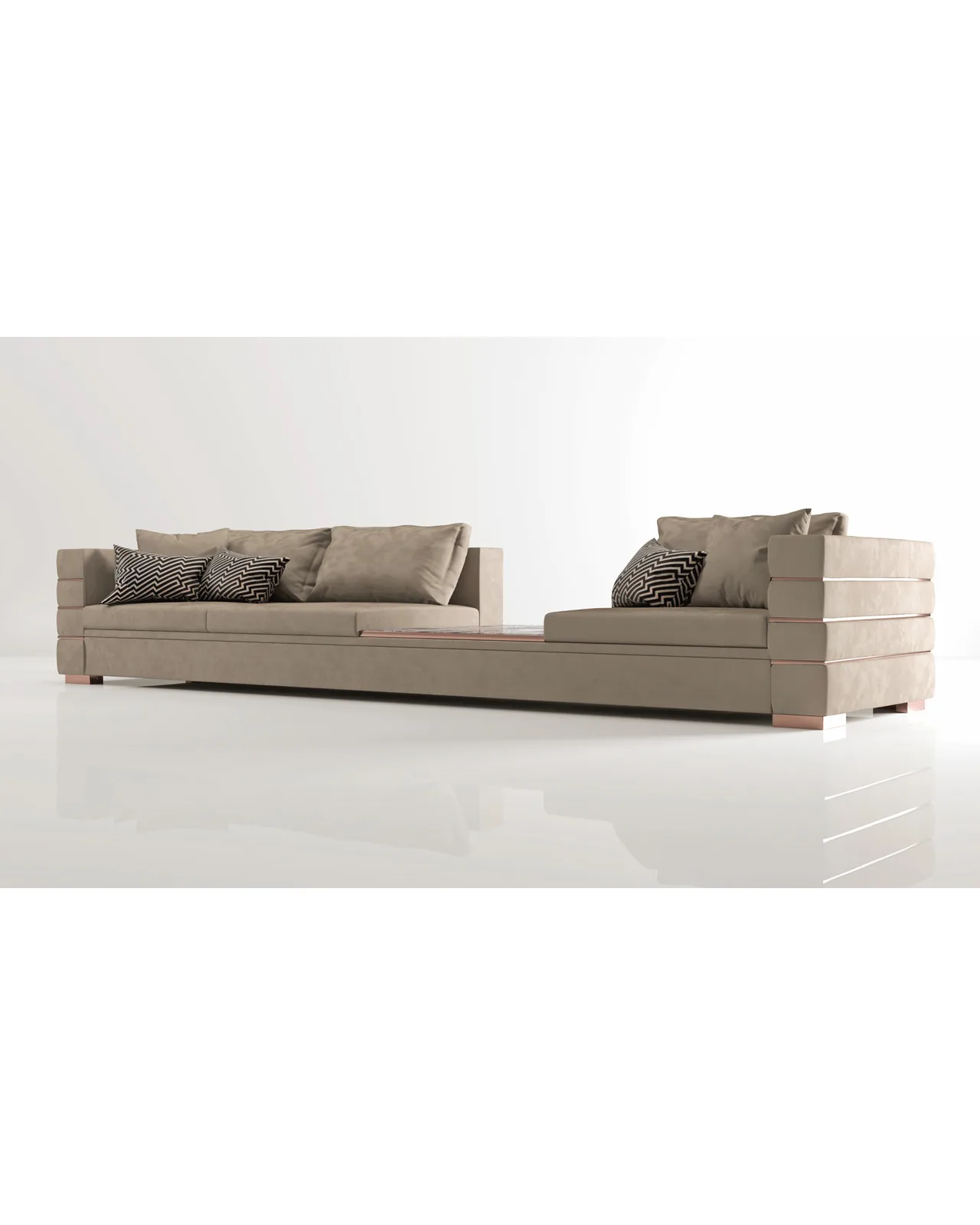 Mochi Sofa by Epoque, Exence collection, sofa in fabric or leather, studio view, photo 3 of 4