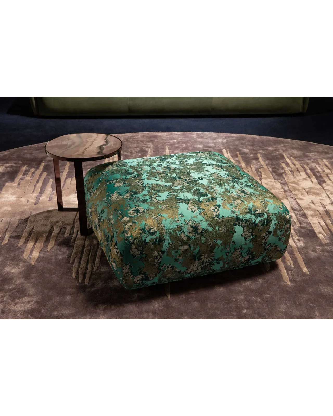 Rutenio Pouf by Epoque, Exence collection, Italian pouf in a modern living room, photo 1 of 4