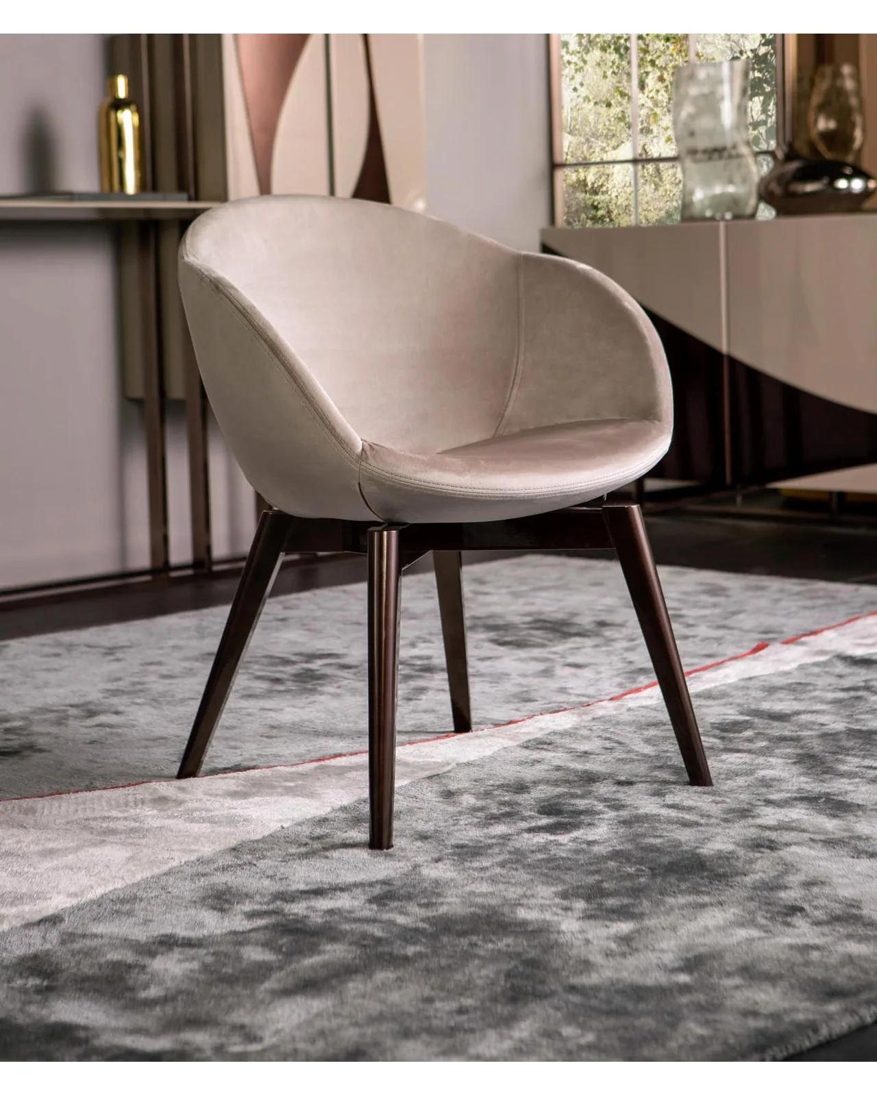 Snake Dining Chair by Epoque, Exence collection, Italian dining chair in a modern dining room, photo 1 of 3