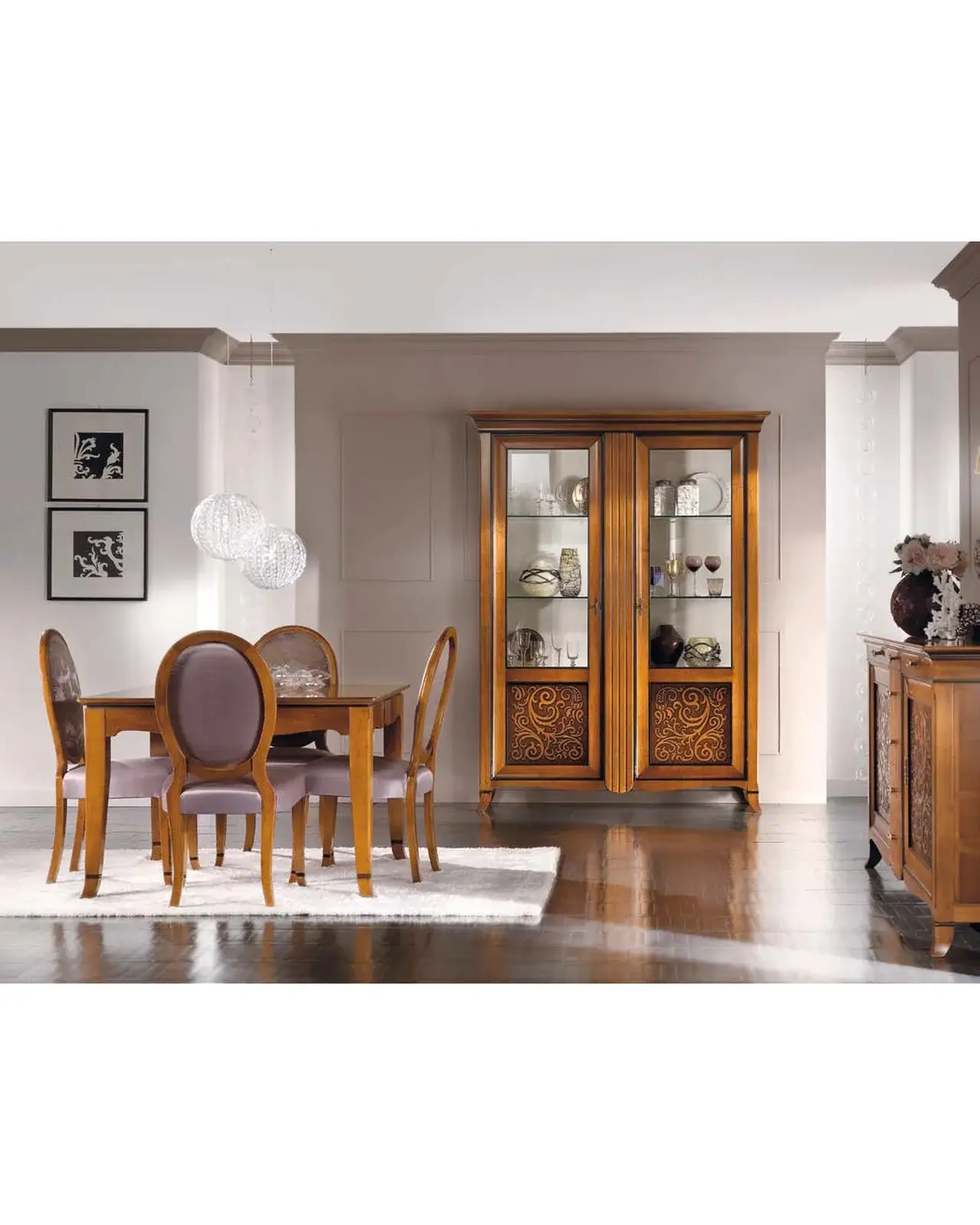 New Deco Bicolor Showcase Cabinet by Francesco Pasi, art deco furniture for the living room, with glass