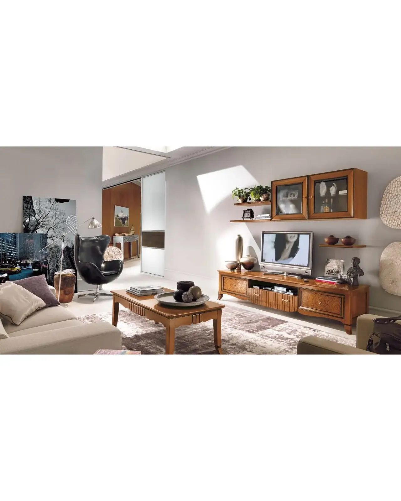 New Deco Wall Composition 5 by Francesco Pasi, Italian art deco furniture for the living room