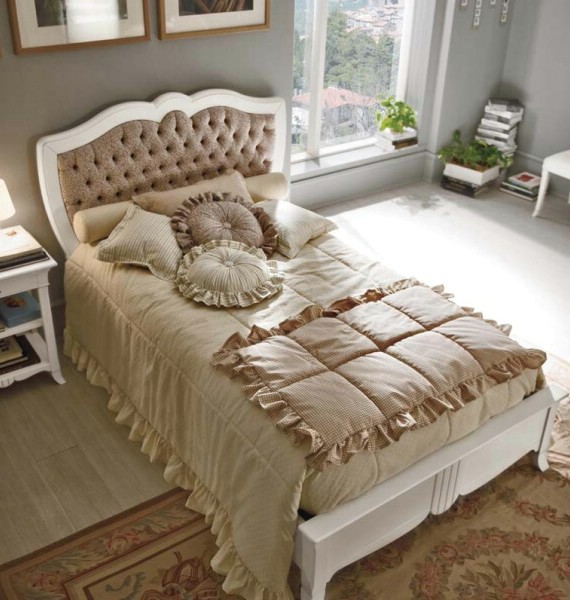 New Deco classic upholstered beds made of wood 2