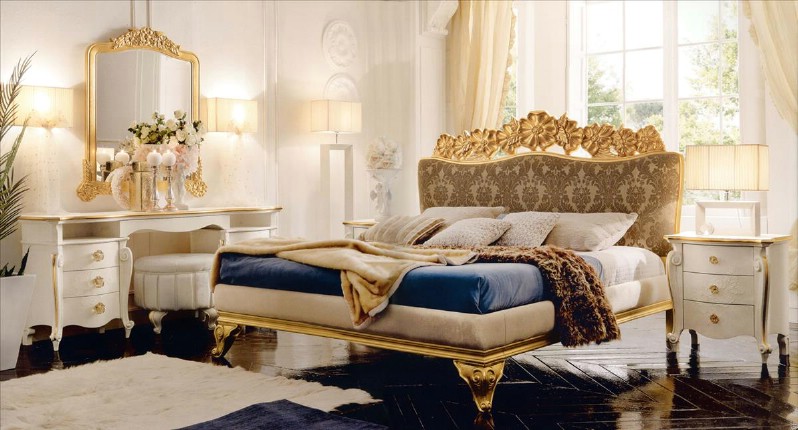 Classic luxury bedroom furniture Amelie Golden 1