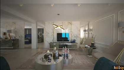 Contemporary interior design project in a house 