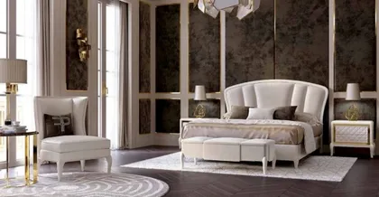 Modern bedroom upholstered bed Ocean Bedside, luxury home furnishing